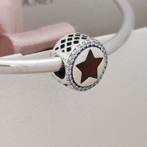 Pandora Hollywood Exclusive Bead Charm Button S925 Silver Pendant with box